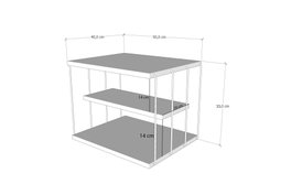 Hanah Home Mesa Lateral 2 Niveles Blanco y Negro 50x33x40cm